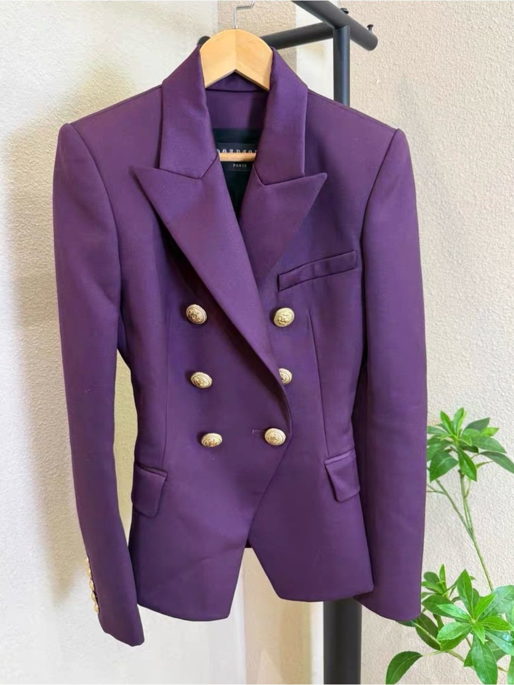 🚩steal Balmain Purple Lined Jacket with Black Label